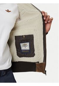 Aeronautica Militare Kurtka skórzana 252PN0163U100893 Brązowy Regular Fit. Kolor: brązowy. Materiał: skóra #4