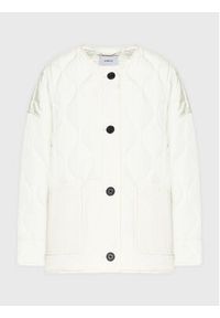 Simple Kurtka przejściowa KUD008 Biały Relaxed Fit. Kolor: biały. Materiał: bawełna #6