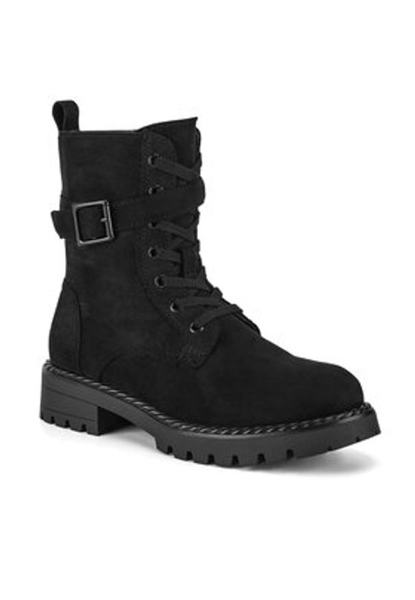 DeeZee Botki WS6111-27 Czarny. Kolor: czarny. Materiał: materiał