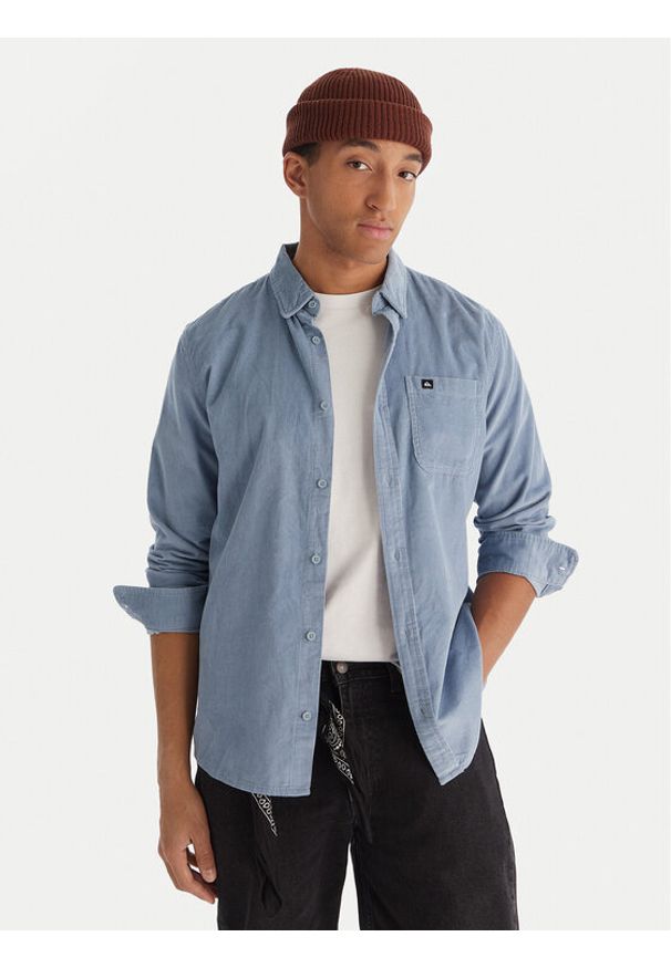 Quiksilver Koszula Smoke Trail EQYWT04652 Niebieski Regular Fit. Kolor: niebieski. Materiał: sztruks, bawełna