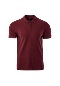 Hi-tec - Koszulka polo męska Hi-Tec Micko - bordowa, Rozmiar S. Typ kołnierza: polo. Kolor: czerwony. Materiał: bawełna, materiał #1