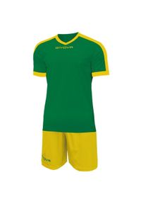 Komplet piłkarski koszulka + spodenki Givova Kit Revolution. Kolor: wielokolorowy, zielony, żółty. Sport: piłka nożna