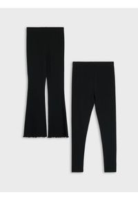 Sinsay - Bawełniane legginsy 2 pack - czarny. Kolor: czarny. Materiał: bawełna #1