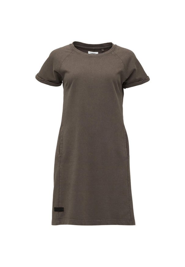 WOMEN'S HEALTH - Sukienka damska LOAP Denda 100% bawełna, szara, S. Kolor: szary. Materiał: bawełna. Długość rękawa: krótki rękaw. Sezon: wiosna, jesień. Typ sukienki: proste, sportowe. Styl: sportowy, klasyczny