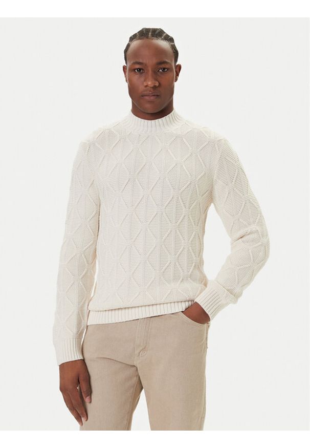 JOOP! Jeans Sweter 15 JJK-18Floriano 30047403 Écru Modern Fit. Materiał: bawełna