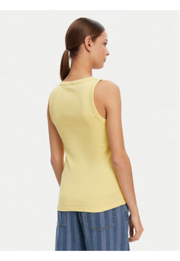 Hugo - HUGO Top Datamia 50514489 Żółty Slim Fit. Kolor: żółty. Materiał: bawełna