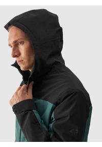 4f - 4F Kurtka narciarska membrana 5000 męska - turkusowa L. Okazja: na co dzień. Typ kołnierza: kaptur. Kolor: turkusowy. Materiał: poliester, syntetyk, materiał, puch. Długość: długie. Sezon: zima. Styl: klasyczny, casual, sportowy #2