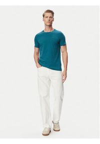 Tommy Jeans T-Shirt DM0DM04411 Zielony ciemny Slim Fit. Kolor: zielony. Materiał: bawełna #4