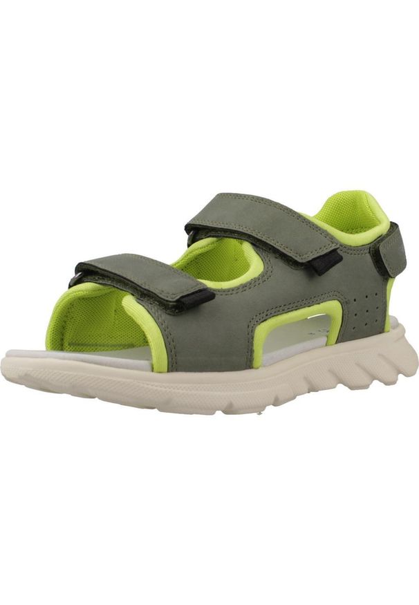 Geox - Sandały GEOX J SANDAL AIRADYUM BO Zielony. Kolor: zielony. Materiał: tkanina, syntetyk. Sezon: lato