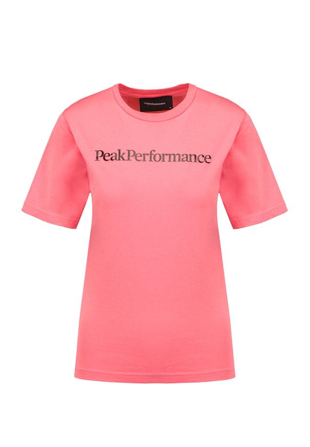 Peak Performance - T-shirt PEAK PERFORMANCE ORIGINAL SEASONAL TEE. Kolor: różowy. Materiał: bawełna. Wzór: napisy