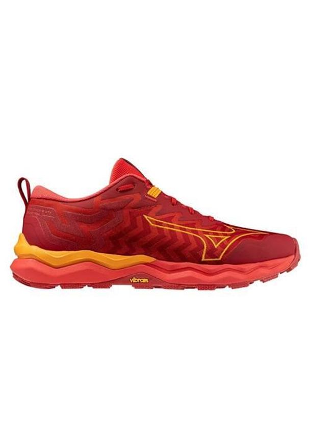 Buty do biegania męskie Mizuno Wave Daichi 8 Gtx. Zapięcie: sznurówki. Kolor: czerwony, wielokolorowy. Materiał: materiał, tkanina, syntetyk, guma. Szerokość cholewki: normalna. Model: Mizuno Wave