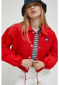 Tommy Jeans kurtka damska kolor czerwony przejściowa. Okazja: na co dzień. Kolor: czerwony. Materiał: poliester, poliamid. Styl: casual #3