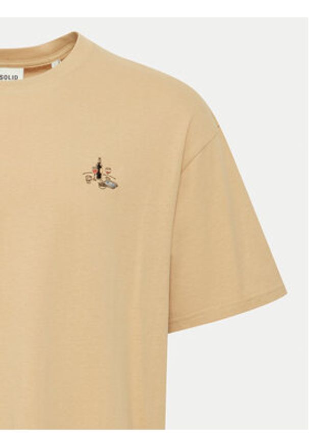 !SOLID - Solid T-Shirt Manes 21108333 Brązowy Regular Fit. Kolor: brązowy. Materiał: bawełna
