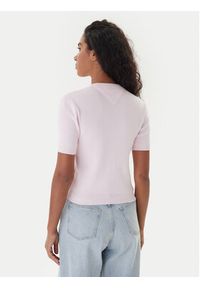 Tommy Jeans T-Shirt Essential DW0DW19336 Różowy Regular Fit. Kolor: różowy. Materiał: bawełna #3