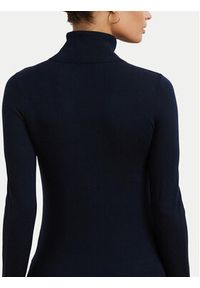 Lauren Ralph Lauren Golf 200940470002 Granatowy Slim Fit. Typ kołnierza: golf. Kolor: niebieski. Materiał: jedwab