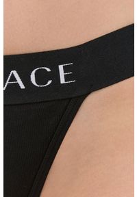VERSACE - Versace Stringi kolor czarny. Kolor: czarny #3