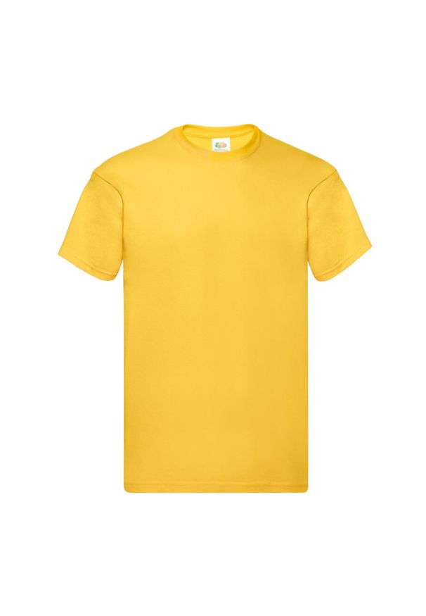 FRUIT OF THE LOOM - Oryginalna Bawełniana Koszulka Unisex Dla Dorosłych. Kolor: żółty, pomarańczowy, wielokolorowy. Materiał: bawełna
