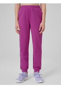 4f - 4F Spodnie sportowe joggery dziewczęce - różowe 146/152 (10-12 lat). Kolor: różowy. Materiał: dzianina. Sezon: lato. Sport: turystyka piesza #2