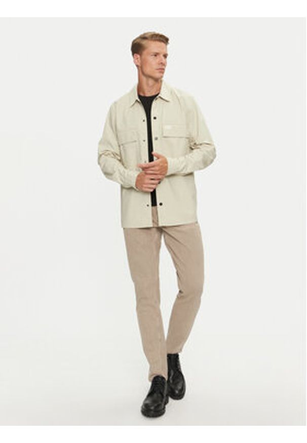 Calvin Klein Jeans Koszula Cargo J30J326970 Beżowy Regular Fit. Kolor: beżowy. Materiał: bawełna
