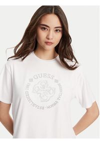 Guess T-Shirt V5YI05 KCOA2 Biały Regular Fit. Kolor: biały. Materiał: wiskoza
