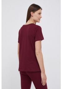 TOMMY HILFIGER - Tommy Hilfiger T-shirt bawełniany kolor bordowy. Okazja: na co dzień. Kolor: czerwony. Materiał: bawełna. Styl: casual #3