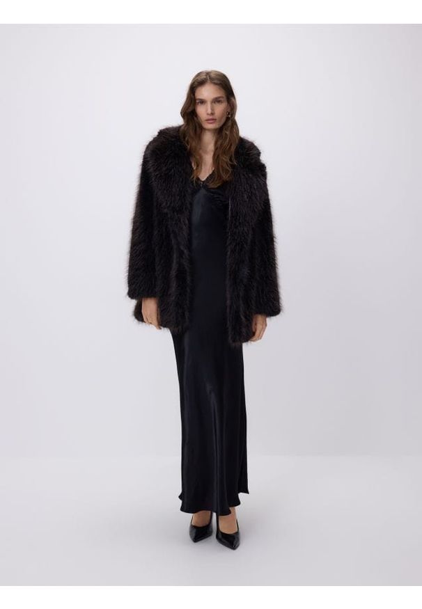 Reserved - Sukienka z wiskozy - czarny. Kolor: czarny. Materiał: wiskoza