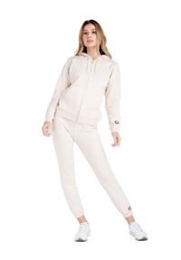 LEONE 1947 APPAREL - Neonowy damski dres z kapturem i zamkiem. Kolor: beżowy. Materiał: dresówka. Sport: fitness