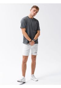 Ombre Clothing - T-shirt męski z nadrukiem - czarny - Rozmiar: M. Kolor: czarny. Materiał: bawełna, poliester, dzianina. Wzór: nadruk #4