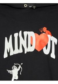 Mindout Bluza Unisex Heart Czarny Oversize. Kolor: czarny. Materiał: bawełna
