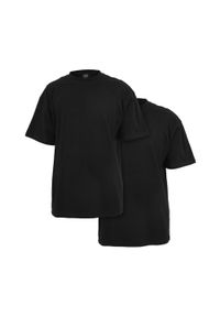 Urban Classics - Koszulka Męska Gładka Taliowana (zestaw 2 Sztuk). Kolor: czarny. Wzór: gładki