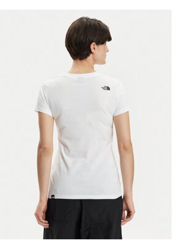 The North Face T-Shirt Simple Dome NF0A87NH Biały Regular Fit. Kolor: biały. Materiał: syntetyk, bawełna