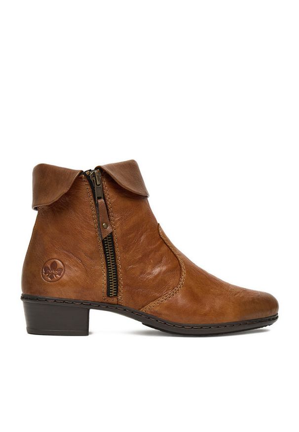 Rieker Botki Y07A8-22 Brązowy. Kolor: brązowy. Materiał: skóra