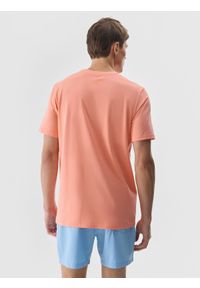 4f - 4F T-shirt z nadrukiem męski - pomarańczowy L. Okazja: na co dzień. Kolor: pomarańczowy. Materiał: bawełna, jersey, dzianina. Wzór: nadruk. Styl: sportowy, klasyczny, casual