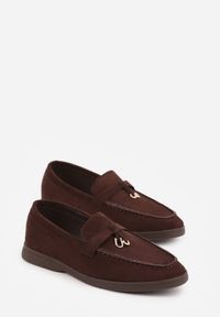Born2be - Brązowe Mokasyny z Imitacji Zamszu z Ozdobną Aplikacją Tasseli. Okazja: na co dzień, na spotkanie biznesowe. Kolor: brązowy. Materiał: zamsz. Wzór: aplikacja. Styl: biznesowy, klasyczny, casual, elegancki #3