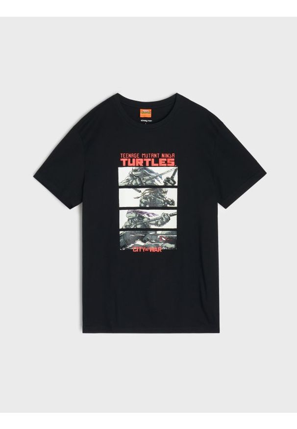 Sinsay - Koszulka z nadrukiem Teenage Mutant Ninja Turtles - czarny. Kolor: czarny. Wzór: nadruk