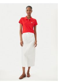 TOMMY HILFIGER - Tommy Hilfiger Polo 1985 Logo WW0WW49259 Pomarańczowy Slim Fit. Typ kołnierza: polo. Kolor: pomarańczowy. Materiał: bawełna #3