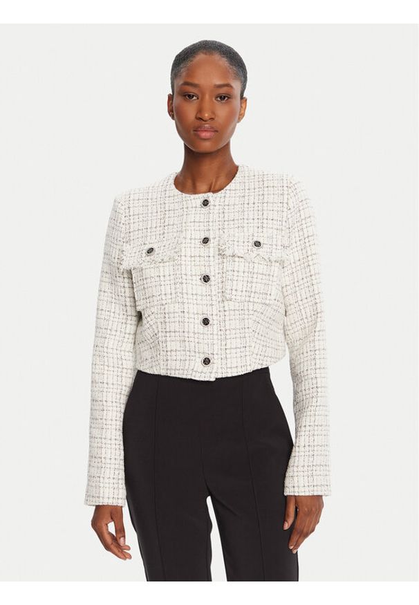 Guess Kurtka przejściowa W5YN44 WHDB2 Biały Regular Fit. Kolor: biały. Materiał: syntetyk