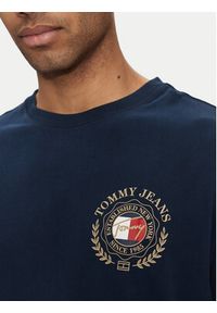 Tommy Jeans T-Shirt DM0DM18540 Granatowy Regular Fit. Kolor: niebieski. Materiał: bawełna