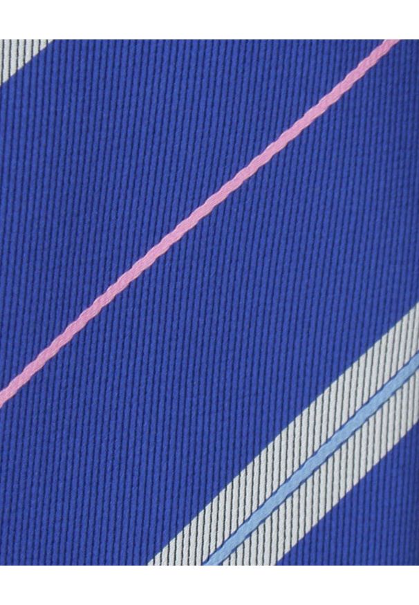 Klasyczny Krawat Klubowy - Alties - Niebieski, Prążek. Kolor: niebieski. Materiał: tkanina. Wzór: prążki. Styl: klasyczny