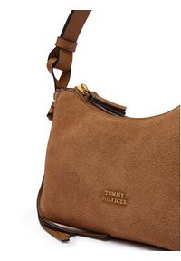 TOMMY HILFIGER - Tommy Hilfiger Torebka Th Statement Mini Should Bag Sue AW0AW18823 Brązowy. Kolor: brązowy. Materiał: skórzane, zamszowe #5