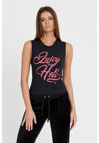 Juicy Couture - JUICY COUTURE Czarny damski top Juicy As Hell Tank, Rozmiar XS. Kolor: czarny #1