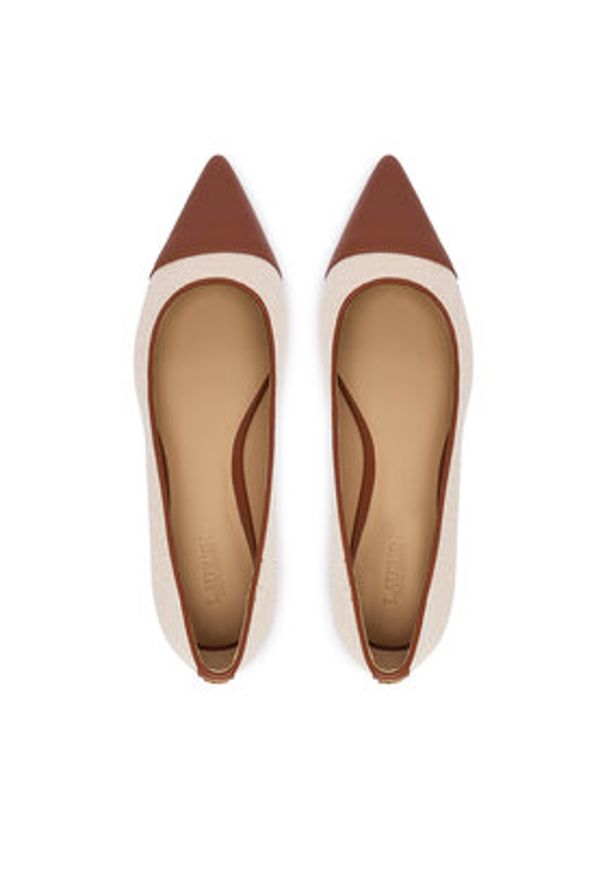 Lauren Ralph Lauren - LAUREN RALPH LAUREN Baleriny 802P10530003 Beżowy. Kolor: beżowy. Materiał: materiał