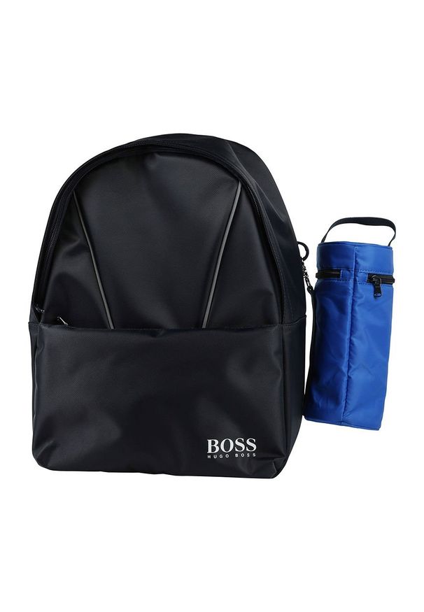 BOSS - Boss - Plecak dziecięcy. Kolor: niebieski. Materiał: materiał. Wzór: nadruk, gładki