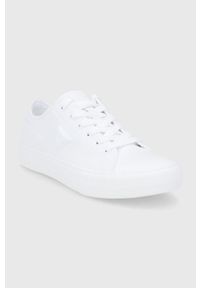 Guess tenisówki PRANZE damskie kolor biały. Nosek buta: okrągły. Zapięcie: sznurówki. Kolor: biały. Materiał: guma #5