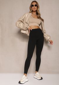 Renee - Czarne Basicowe Legginsy High Waist Tofelia. Okazja: na co dzień. Stan: podwyższony. Kolor: czarny. Styl: klasyczny, casual #4