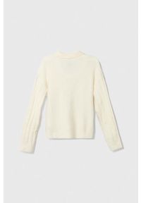 Pepe Jeans sweter z domieszką wełny dziecięcy Renata kolor beżowy. Kolor: beżowy. Materiał: wełna. Wzór: ze splotem #3