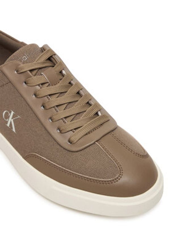 Calvin Klein Sneakersy Low Pro Cups Wt Canv Mg HW0HW03145 Brązowy. Kolor: brązowy. Materiał: materiał