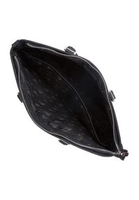 Wittchen - Damska torba na laptopa 12” z żakardu z opaskami ze skóry czarna. Kolor: czarny. Materiał: poliester. Styl: casual, elegancki