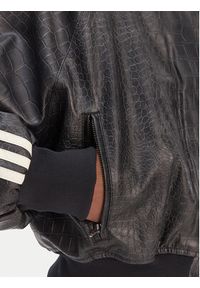 Adidas - adidas Kurtka z imitacji skóry Pleather KE5035 Czarny Oversize. Kolor: czarny. Materiał: skóra #6