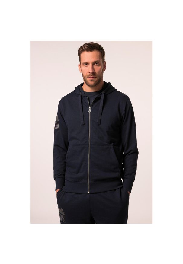 JAY-PI - Męska Kurtka z kapturem Iron Anvil fitness kaptur do rozm. 7XL. Typ kołnierza: kaptur. Kolekcja: plus size. Kolor: niebieski. Materiał: poliester, bawełna, materiał. Sport: fitness